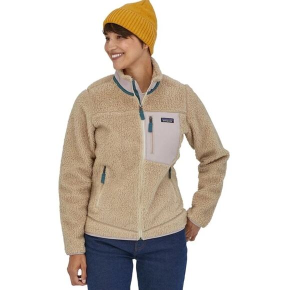 Patagonia Classic Retro X Fleece Jacket Cream Womens Size Large - Picture 1 of 7